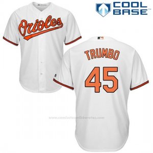 Camiseta Beisbol Hombre Baltimore Orioles 45 Mark Trumbo Blanco Cool Base