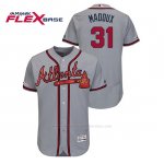 Camiseta Beisbol Hombre Atlanta Braves Greg Maddux 150th Aniversario Patch Autentico Flex Base Gris