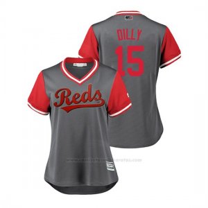 Camiseta Beisbol Mujer Cincinnati Reds Dilson Herrera 2018 Llws Players Weekend Dilly Gris