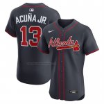 Camiseta Beisbol Hombre Atlanta Braves Ronald Acuna Jr Alternate Elite Azul