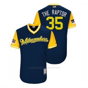 Camiseta Beisbol Hombre Milwaukee Brewers Brent Suter 2018 Llws Players Weekend The Raptor Azul