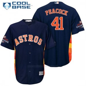 Camiseta Beisbol Hombre Houston Astros 2017 World Series Campeones Brad Peacock Azul Cool Base