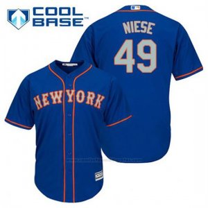 Camiseta Beisbol Hombre New York Mets Jon Niese 49 Azul Alterno Cool Base