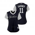 Camiseta Beisbol Mujer New York Yankees Brett Gardner 2018 Llws Players Weekend Gardner Azul