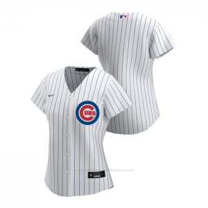 Camiseta Beisbol Mujer Chicago Cubs Replica 2020 Primera Blanco