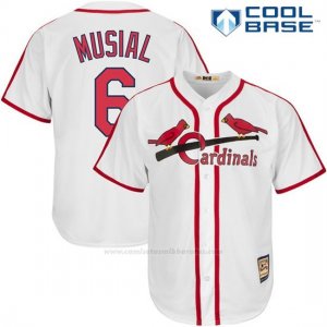 Camiseta Beisbol Hombre St. Louis Cardinals Stan Musial Big Tall Cooperstown Blanco Cool Base