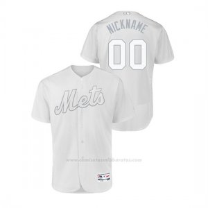 Camiseta Beisbol Hombre New York Mets Personalizada 2019 Players Weekend Autentico Blanco