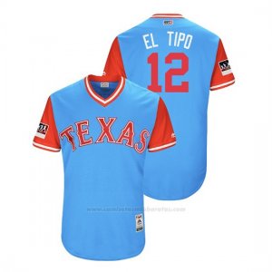 Camiseta Beisbol Hombre Texas Rangers Rougned Odor 2018 Llws Players Weekend El Tipo Light Toronto Blue Jays