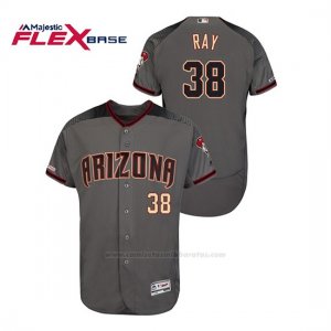 Camiseta Beisbol Hombre Arizona Diamondbacks Robbie Ray 150th Aniversario Patch Autentico Flex Base Gris