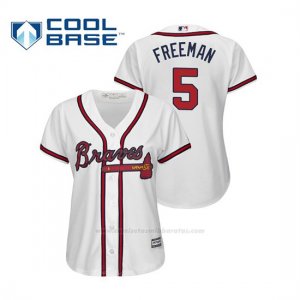 Camiseta Beisbol Mujer Atlanta Braves Freddie Freeman Cool Base Majestic Home 2019 Blanco