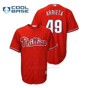 Camiseta Beisbol Hombre Philadelphia Phillies Jake Arrieta Cool Base Fashion Official Scarlet