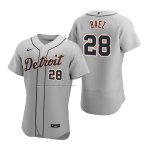 Camiseta Beisbol Hombre Detroit Tigers Javier Baez Autentico Road Gris