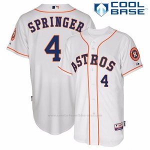 Camiseta Beisbol Hombre Houston Astros George Springer Autentico Coleccion Blanco Cool Base