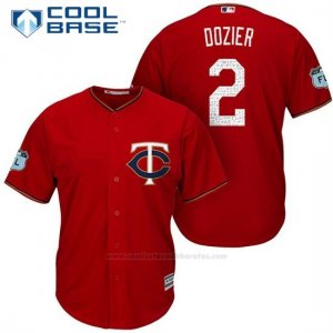 Camiseta Beisbol Hombre Minnesota Twins Brian Dozier Scarlet 2017 Entrenamiento de Primavera Cool Base Jugador