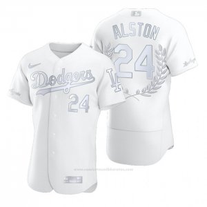 Camiseta Beisbol Hombre Los Angeles Dodgers Walter Alston Awards Collection Retirement Blanco