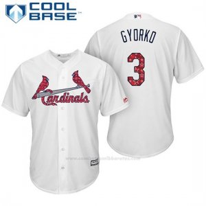 Camiseta Beisbol Hombre St. Louis Cardinals 2017 Estrellas y Rayas Jedd Gyorko Blanco Cool Base