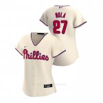 Camiseta Beisbol Mujer Philadelphia Phillies Aaron Nola 2020 Replica Alterno Crema