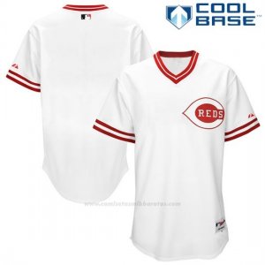 Camiseta Beisbol Hombre Cincinnati Reds 6200 Turn Back The Clock Blanco Cool Base