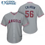 Camiseta Beisbol Hombre Los Angeles Angels 2017 Estrellas y Rayas Kole Calhoun Gris Cool Base