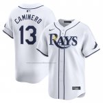 Camiseta Beisbol Hombre Tampa Bay Rays Junior Caminero Primera Limited Blanco