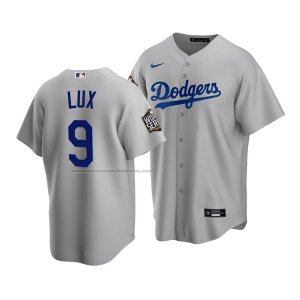 Camiseta Beisbol Hombre Los Angeles Dodgers Gavin Lux 2020 Replica Alterno Gris