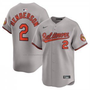 Camiseta Beisbol Hombre Baltimore Orioles Gunnar Henderson Segunda Limited Gris