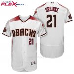 Camiseta Beisbol Hombre Arizona Diamondbacks 21 Zack Greinke Blanco Rojo 1ª 20 Aniversario Flex Base