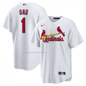 Camiseta Beisbol Hombre St. Louis Cardinals NO 1 Dad Primera Replica Blanco