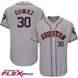 Camiseta Beisbol Hombre Houston Astros Carlos Gomez Gris Flex Base Autentico Coleccion