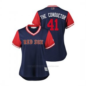 Camiseta Beisbol Mujer Boston Rojo Sox Chris Sale 2018 Llws Players Weekend The Conductor Azul