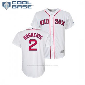 Camiseta Beisbol Nino Boston Red Sox Xander Bogaerts Cool Base 1ª Replica Blanco