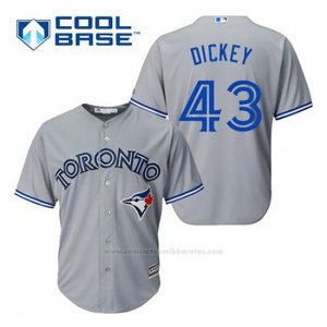 Camiseta Beisbol Hombre Toronto Blue Jays R.a. Dickey 43 Gris Cool Base