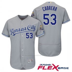 Camiseta Beisbol Hombre Kansas City Royals Melky Cabrera Gris 50th Season Flex Base