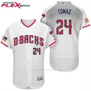 Camiseta Beisbol Hombre Arizona Diamondbacks 2017 Estrellas y Rayas 24 Yasmany Tomas Blanco Flex Base