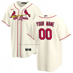 Camiseta Beisbol Hombre St. Louis Cardinals Alterno Replica Personalizada Crema