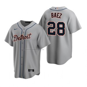 Camiseta Beisbol Hombre Detroit Tigers Javier Baez Replica Road Gris