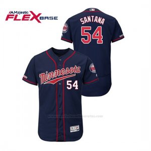 Camiseta Beisbol Hombre Minnesota Twins Ervin Santana 150th Aniversario Patch Autentico Flex Base Azul2