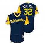 Camiseta Beisbol Hombre Milwaukee Brewers Jeremy Jeffress 2018 Llws Players Weekend Jota Jota Azul