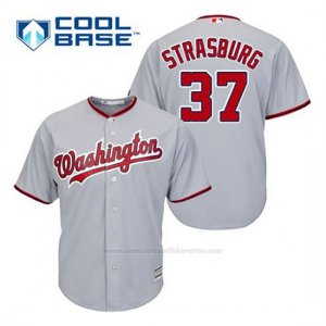 Camiseta Beisbol Hombre Washington Nationals Stephen Strasburg 37 Gris Cool Base