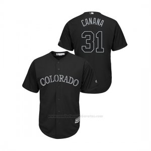 Camiseta Beisbol Hombre Colorado Rockies Yonathan Daza 2019 Players Weekend Canana Replica Negro