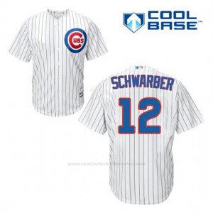 Camiseta Beisbol Hombre Chicago Cubs 12 Kyle Schwarber Blanco 1ª Cool Base