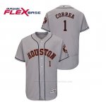 Camiseta Beisbol Hombre Houston Astros Carlos Correa 150th Aniversario Patch Flex Base Gris