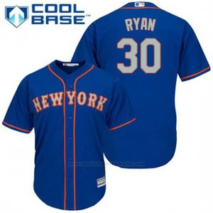 Camiseta Beisbol Hombre New York Mets Nolan Ryan 30 Azul Alterno Cool Base