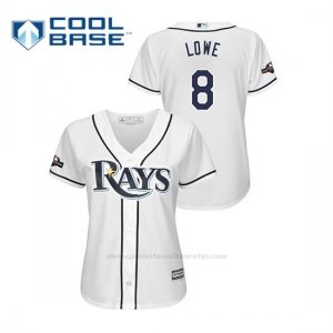 Camiseta Beisbol Mujer Tampa Bay Rays Brandon Lowe 2019 Postseason Cool Base Blanco