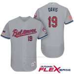 Camiseta Beisbol Hombre Baltimore Orioles 2017 Estrellas Y Rayas 19 Chris Davis Gris Flex Base
