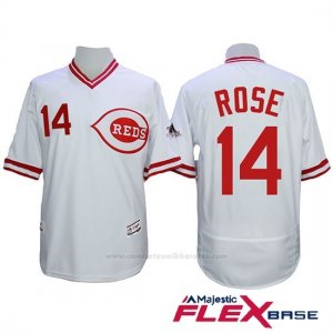 Camiseta Beisbol Hombre Cincinnati Reds 14 Pete Rose Autentico Coleccion Flex Base Blanco