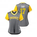 Camiseta Beisbol Mujer San Diego Padres A.j. Ellis 2018 Llws Players Weekend Dad Gris