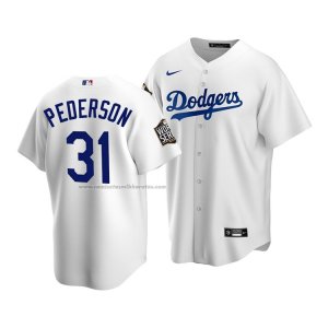 Camiseta Beisbol Hombre Los Angeles Dodgers Joc Pederson 2020 Replica Primera Blanco