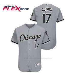 Camiseta Beisbol Hombre Chicago White Sox Yonder Alonso 150th Aniversario Patch Flex Base Gris