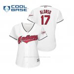 Camiseta Beisbol Mujer Cleveland Indians Yonder Alonso 2019 All Star Game Patch Cool Base Blanco